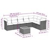 vidaXL Patio Sofa Set with Cushions Outdoor Furniture 8 Piece Poly Rattan - Black and Cream - 3 of 4