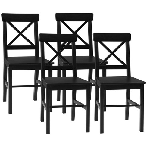 Homcom Modern Farmhouse Dining Chairs Set Of 4 Wooden Kitchen