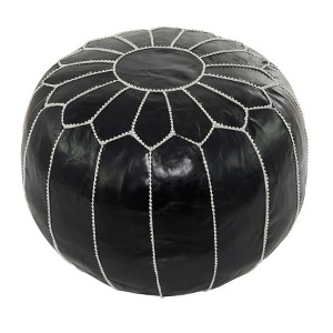 Bohemian Moroccans Leather Pouf - Olivia & May - 1 of 4