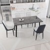 5-Piece Expandable Dining Set with Rectangular Table and 4 PU Armless Chairs - 3 of 4