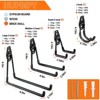 Itopfox 12 Pack Heavy Duty Garage Hooks with Anti-Slip Coating, Wall Mount Storage Organizer for Tools, Ladders, Bikes, Garden Gear, and More - 2 of 4
