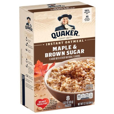 Quaker Oats Instant Oatmeal Cup Maple Brown Sugar 12.1 oz