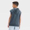 Boys' Fleece Sleeveless Cutoff Hoodie Sweatshirt - art class™ - 2 of 3