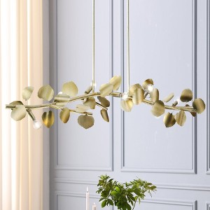 Urban Ambiance Luxury Eclectic Indoor Chandelier,  9-1/2''H x 16"W x 50-1/2''D,  Gilded Silver Finish, UHP4994 - 1 of 4