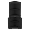 Chery Life 69'' in Tall Corner Cabinet with Doors for living room, bathroom,Dining Room or Kitchen, Black - 4 of 4