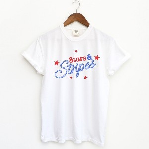 Simply Sage Market Women's Western Stars and Stripes Short Sleeve Garment Dyed Tee - 1 of 4