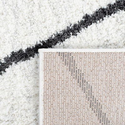 Ivory Synthetic Easy-Care Shag Area Rug 93"x93"