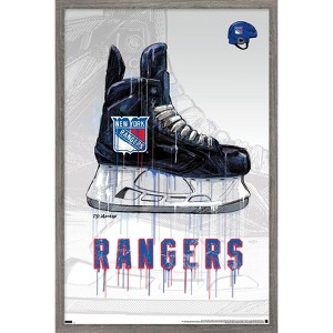 Trends International NHL New York Rangers - Drip Skate 21 Framed Wall Poster Prints - 1 of 4