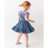 Girls Ruffled Dark Wash Denim Bow Skirt by RuffleButts