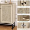 WhizMax Sideboard Buffet Storage Cabinet with Rattan Doors, Entryway Accent Table Kitchen Cupboard Console Table, Boho Storage Cabinet, Natural - 3 of 4