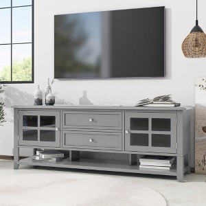 KWPZQEB TV Stand for TVs up to 60'', Entertainment Center with Storage Cabinets and 2 Drawers, Modern Media Console Table for Living Room - 1 of 4