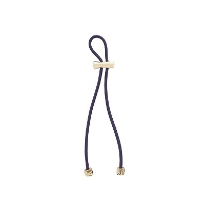 Pulleez Plus 11 inch Gold Knot Metal Charms on a Navy Elastic Hair Tie, 1 each