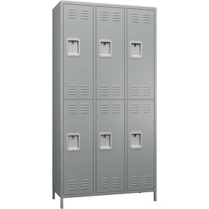 AOBABO Metal Locker for School Office Gym Bedroom,6 Doors Steel Storage Locker Cabinet for Employees,Assembly Required (6 Door-Black) - 1 of 4