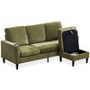 Modern Design Chenille 3 Seat L-Shape Sectional Sofa with Storage Chaise for Apartment - 2 of 4