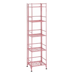 Breighton Home 57.5" Xtra Storage 5 Tier Folding Metal Shelf in Pink - 1 of 4