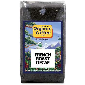Organic Coffee Co., DECAF French Roast, 2lb (32oz) Whole Bean, Swiss Water Processed Decaffeinated Coffee