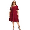 Coolmee Womens Summer Maxi Dress Plus Size Casual  Short Sleeve Ruffle Tiered V Neck Swing Long Sundress - 4 of 4