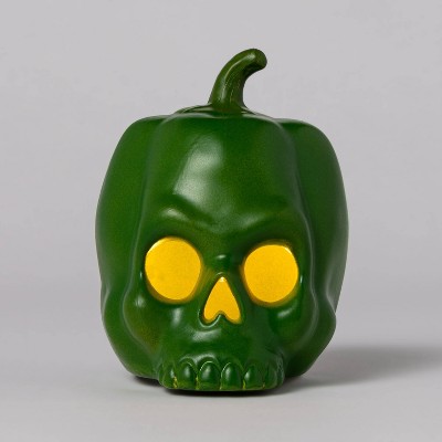 Light Up Green Pepper Skull Halloween Decorative Prop - Hyde & EEK! Boutique™