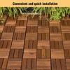 Acacia Wood Interlocking Deck Tiles - 12"x12" Brown Checker Pattern Outdoor Flooring for Patio, Balcony & Poolside - 2 of 4