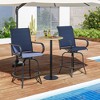 Tangkula Outdoor Swivel Bar Stool Set of 2 w/Breathable Fabric and Heavy Duty Metal Frame - image 3 of 4