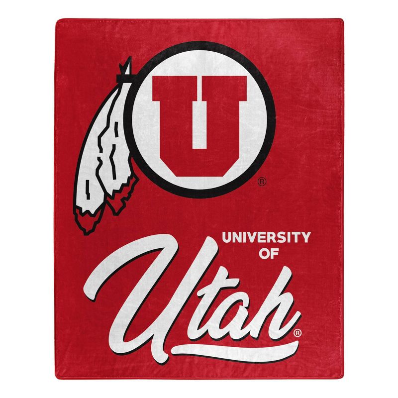 NCAA Signature Utah Utes 50 x 60 Raschel Throw Blanket, 1 of 4