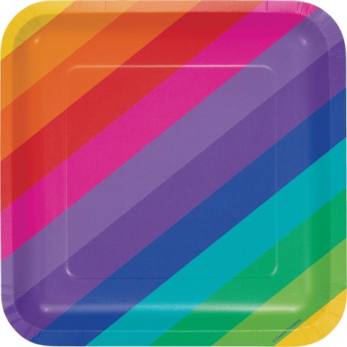 24ct Rainbow Paper Plates : Target