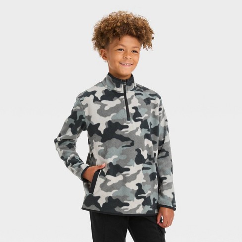 Boys' Fleece Hooded Sweatshirt - All In Motion™ Light Gray L : Target