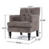SKRAN Fabric Tufted Club Chair, White Blue for Living Room, Bedroom, Home, Office, Grey Brown - 3 of 4
