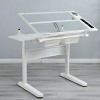 38'' x  23''Hand Crank Adjustable Drafting Table Drawing Desk with 2 Metal Drawers,  Sturdy Heavy-Duty Steel Frame-The Pop Home - 2 of 4