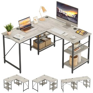 Bestier 55 Inch Two Person L-Shaped Computer Desk - 1 of 4