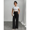 Womens Wide Leg Long Pants Summer Fall High Waist Straight Work Casual Pants Work Office Business Palazzo Trousers with Pockets - 4 of 4