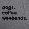 Womens Dogs Coffee Weekend T Shirt Dog Mom Funny Caffeine Addicted Tee - Crazy Dog Women's T Shirt - 2 of 4