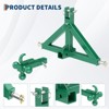 3 Point Hitch Receiver for Category 1 Tractor, 2 in Receiver, 3 Ball & Hook, Heavy Duty Trailer Hitch - 3 of 4