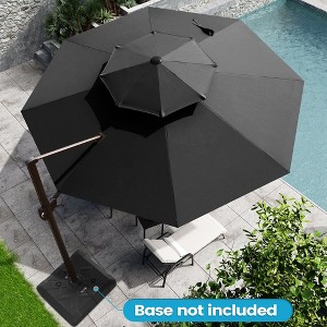 Crestlive Products 11.5FT Round Double Top Patio Cantilever Umbrella UV30+ Outdoor 360 Degree Rotation Offset Umbrella 7 Heights Adjustable - 1 of 4