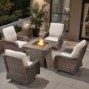 Buenhomino 5 Pieces Patio Furniture Set with Fire Pit Table - 4 Outdoor Swivel Rocker Chairs with 50000 BTU Propane Fire Pit Table - 3 of 4