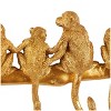 8"x27" Polystone Monkey Textured Wall Hook with 8 Hangers, Satin Finish - Olivia & May: Towel Holder, Keyhole Mount - 3 of 4