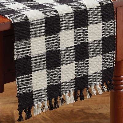 Park Designs Wicklow Check Table Runner - 54''L - Black & Cream