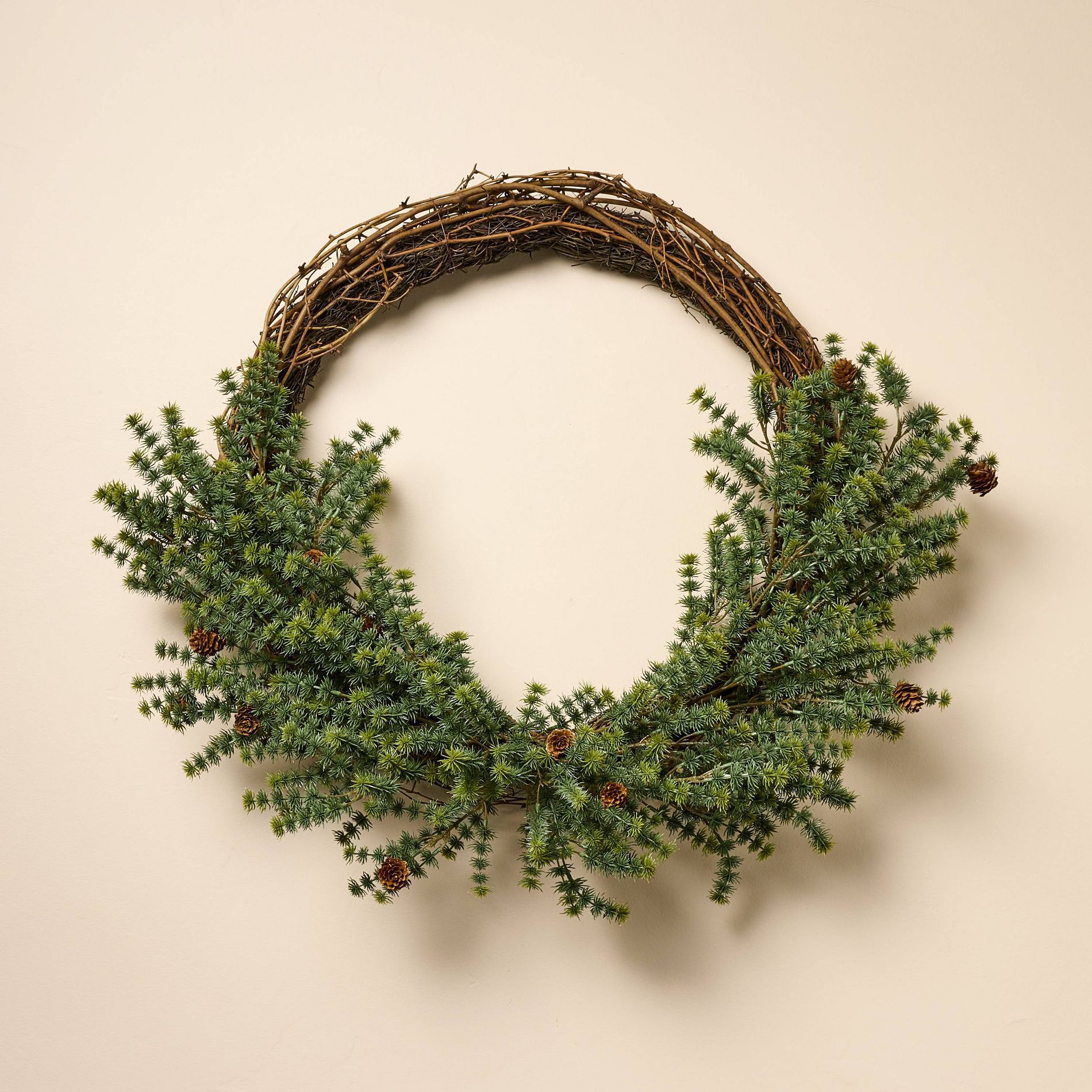 22" Asymmetrical Pine with Pinecone Wreath - Hearth & Hand™ with Magnolia