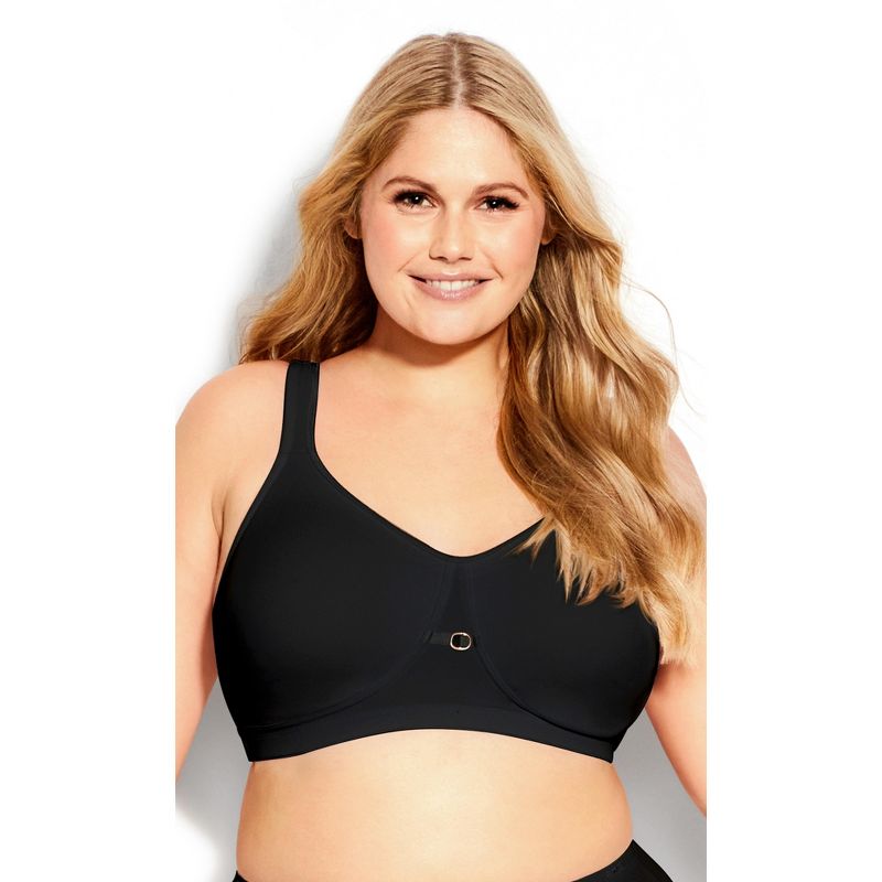 Women's Plus Size Soft Caress Bra - black | AVENUE, 1 of 3