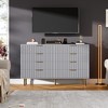 Fluted 8 Drawer Storage Dresser, Tall Modern Chest with Ample Deep Drawers and Wide Top, Wooden Organizer for Living Room, Hallway - 3 of 4