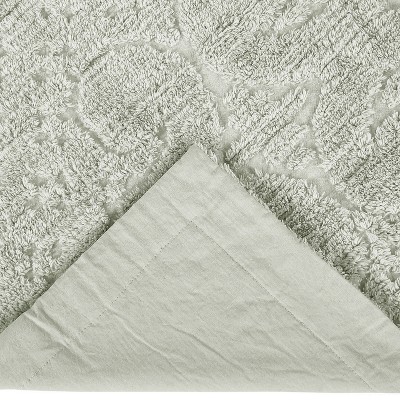 Sage Cotton Twin Reversible Bedspread Set with Textured Accent