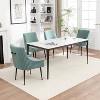 SEYNAR Modern Glam Velvet Black Metal Legs Dining Chair or Vanity Chair Set of 4 with Rear Handle - 2 of 4
