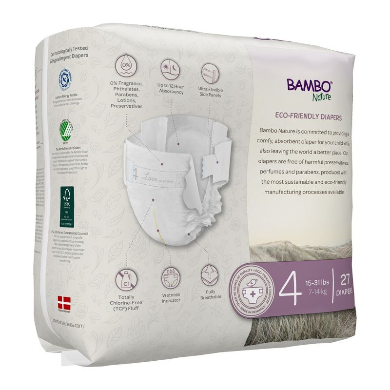 Bambo Nature Baby Diapers, Heavy Absorbency, Eco-Friendly, Size 4, 27 Count, 3 Packs, 81 Total, 2 of 6