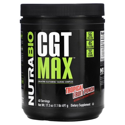 NutraBio CGT MAX, Tropical Fruit Punch, 1.1 lb (491 g)