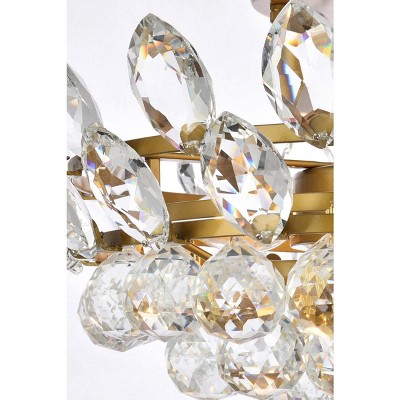 Emilia 14" Brass and Crystal Flush Mount Light