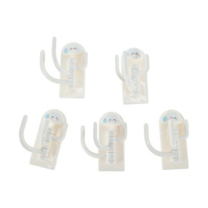 Unique Bargains Utility 3-Hook Adhesive Cloud 3.15"x1.38" 5 Pcs - 1 of 4