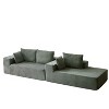 Modern Corduroy Upholstered Sectional Sofa Couch Set, Modular 110" L-Shaped Sectional Living Room Sofa Set with 5 Cushions - 4 of 4