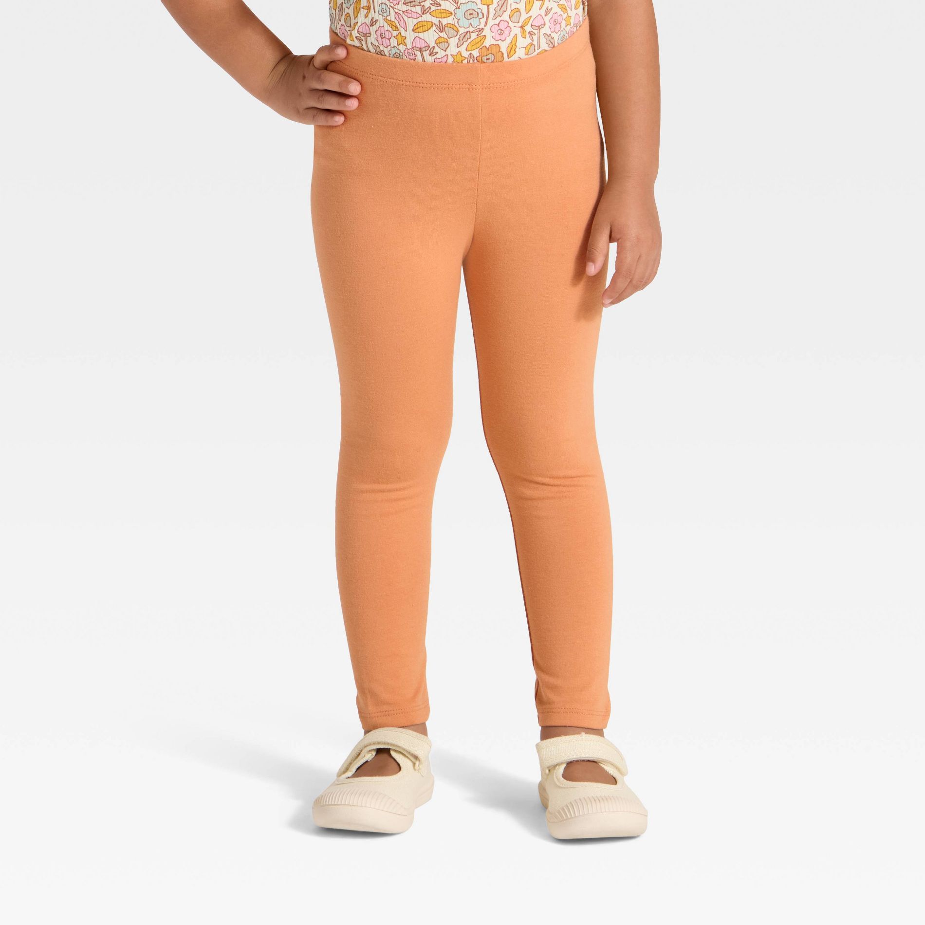 Toddler Girls' Solid Leggings - Cat & Jack™ Copper Orange 5T