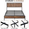 Metal Bed Frame with Wooden Headboard & Footboard, Strong Support Slats, Noise-Free, No Box Spring Needed, Retro Color - 4 of 4