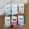 Anna-Kaci 3-Pair Fuzzy Bow Knit Crew Socks Set with Plush Soft Texture, Stretchy Cozy Fabric, and Graphic Bow Pattern for Gifting - 3 of 4